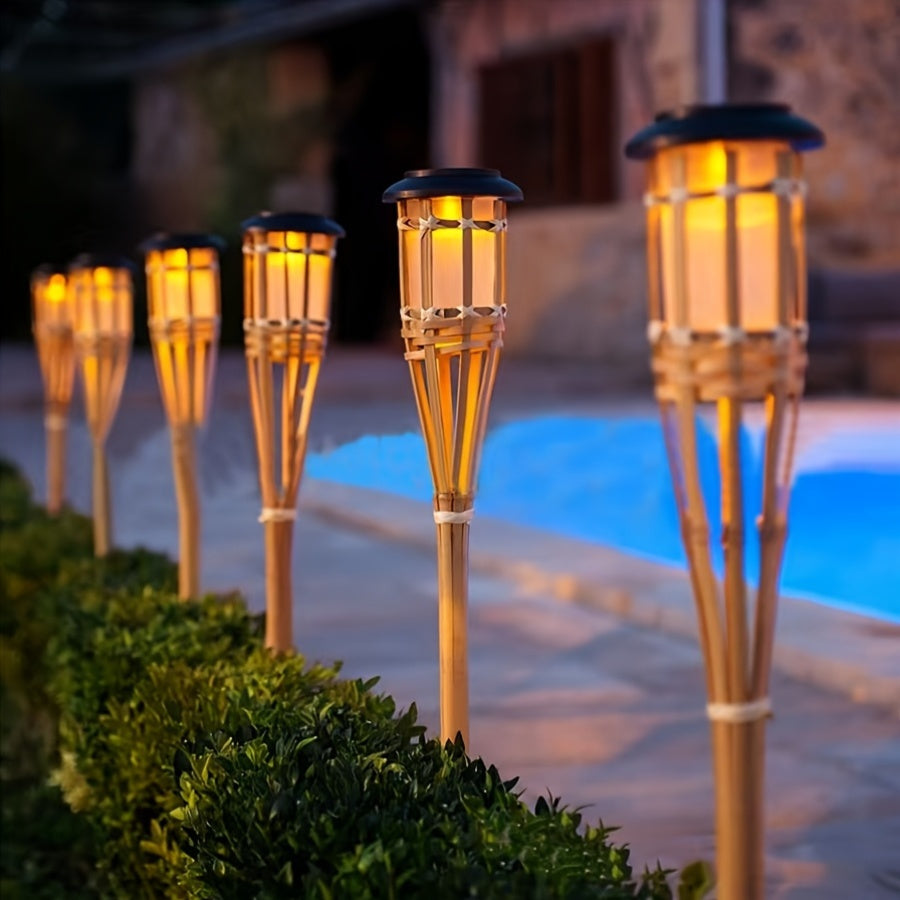 Solar Bamboo Flame Lights (2-Pack)