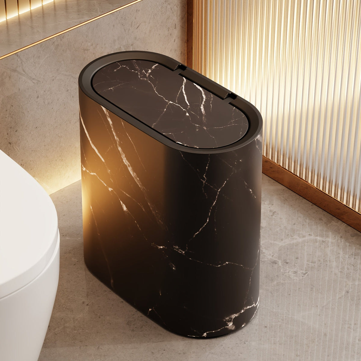 Marble Pattern Trash Can