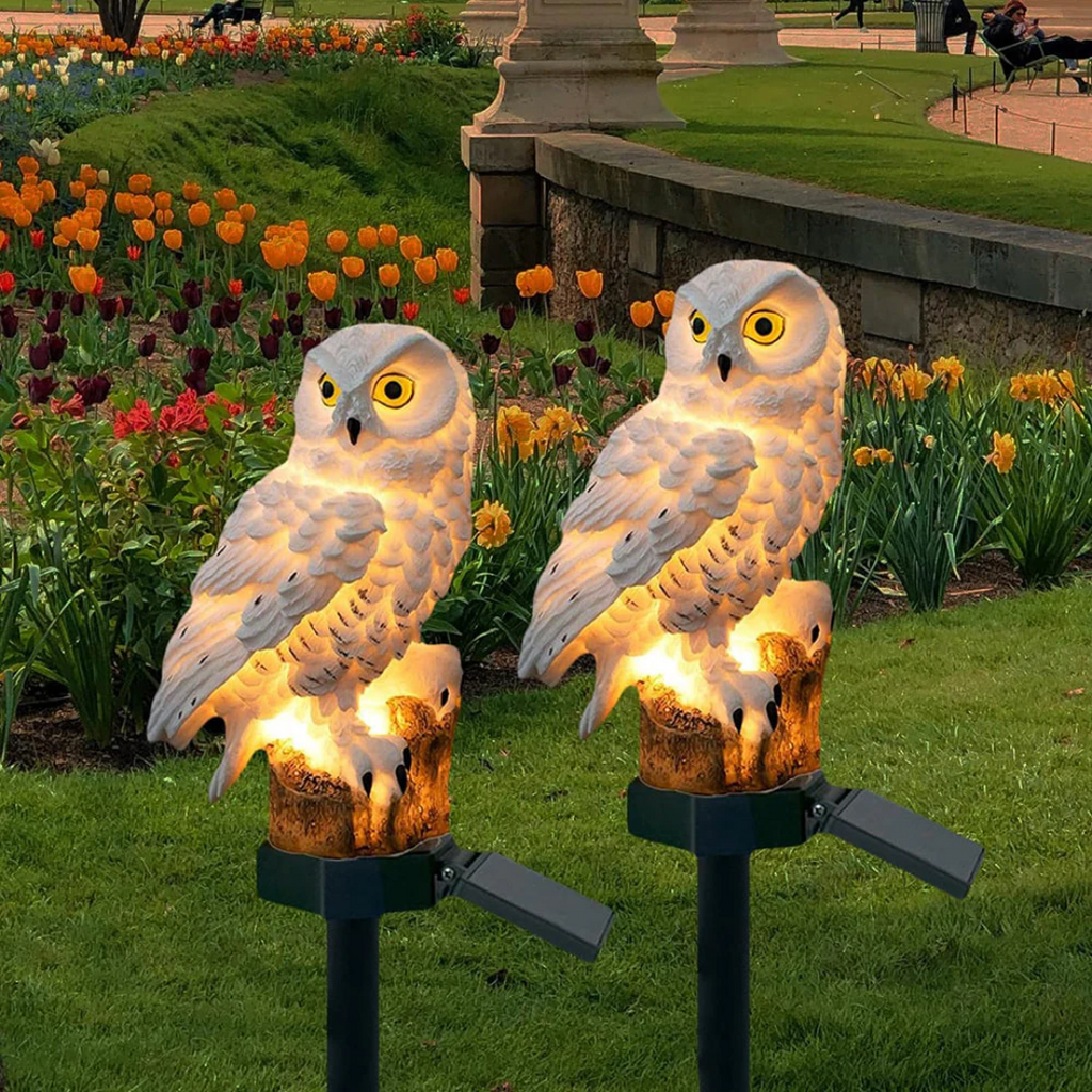 Solar Owl Pathway Stake Light