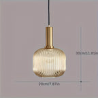 Modern Striped Glass Pendant Light
