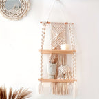 Boho Macrame Wall Shelf