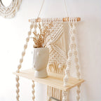 Boho Macrame Wall Shelf