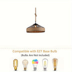 Rustic Hemp Rope Pendant Light