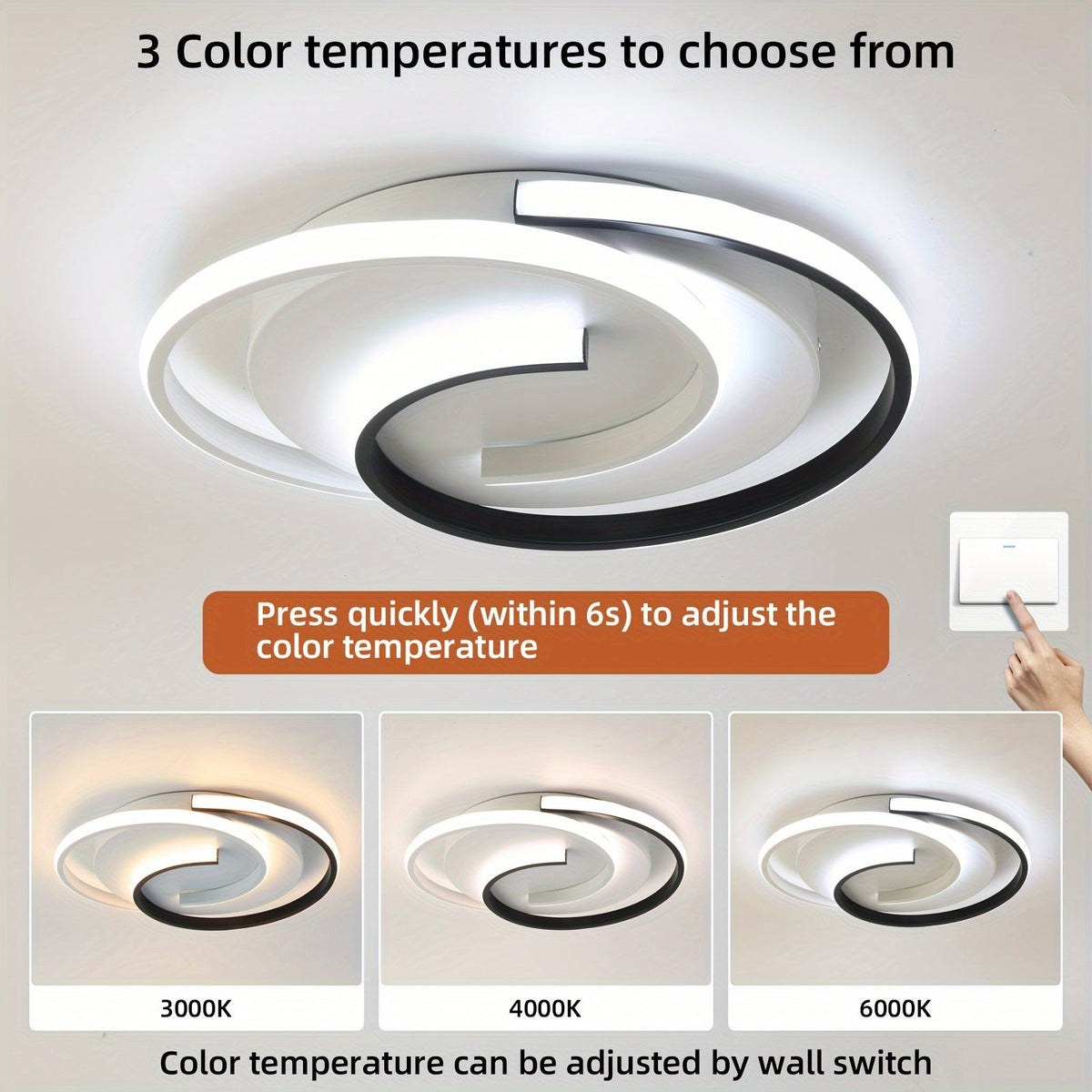 Modern Spiral LED Ceiling Light