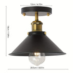 Industrial Black Semi Flush Ceiling Light