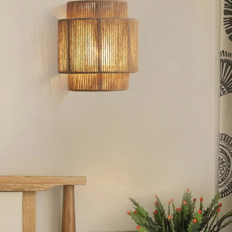RattanGlow Wall Light