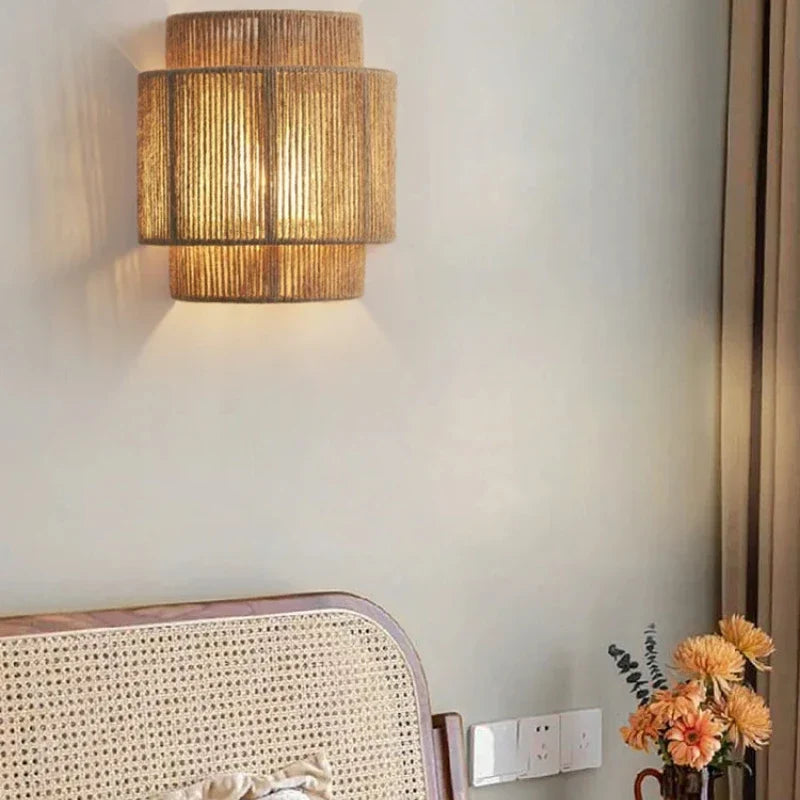RattanGlow Wall Light