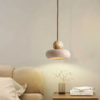 Natural Stone & Wood Pendant Light