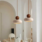 Natural Stone & Wood Pendant Light