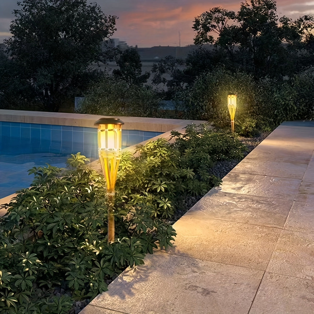 Solar Bamboo Flame Lights (2-Pack)