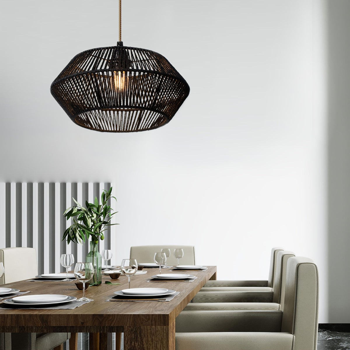 Handwoven Paper Rope Pendant Shade