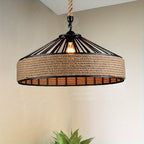 Rustic Hemp Rope Pendant Light