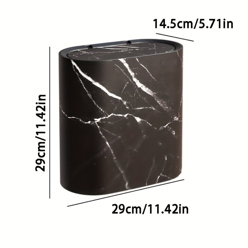 Marble Pattern Trash Can