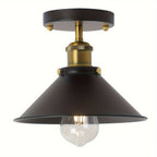Industrial Black Semi Flush Ceiling Light