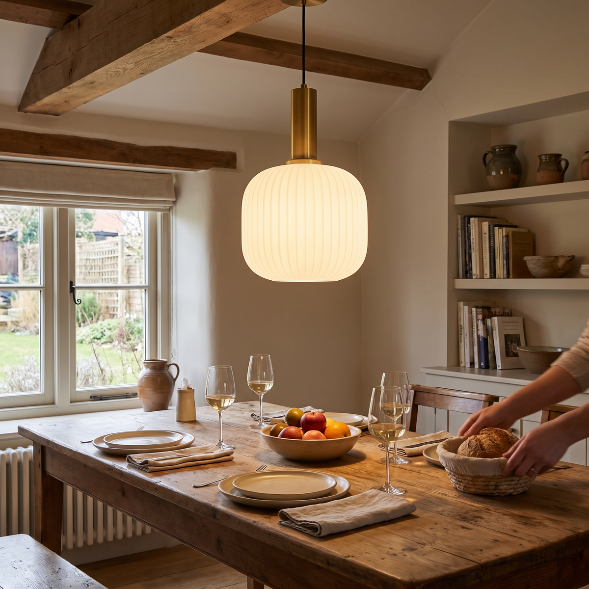 Modern Striped Glass Pendant Light