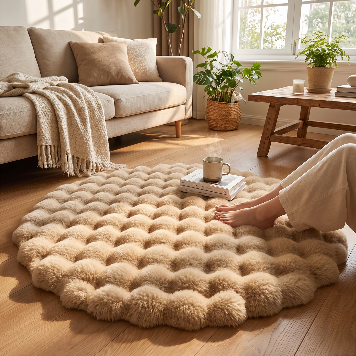 Cloud Comfort Round Bubble Rug