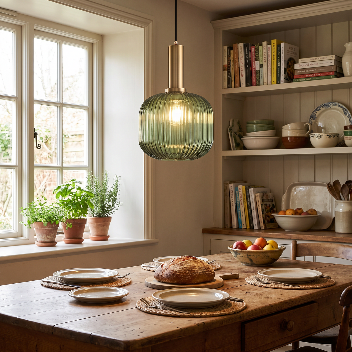Modern Striped Glass Pendant Light