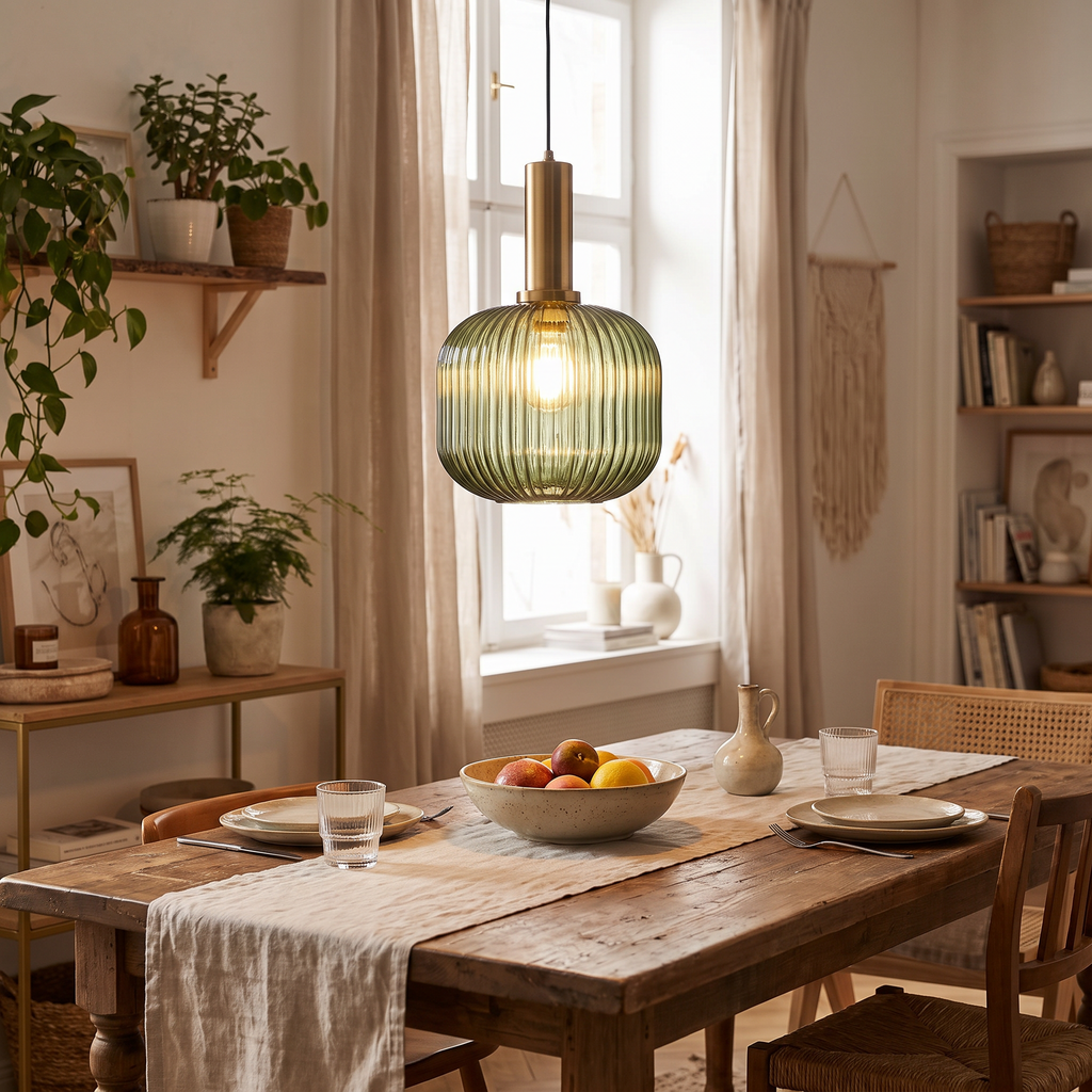 Modern Striped Glass Pendant Light