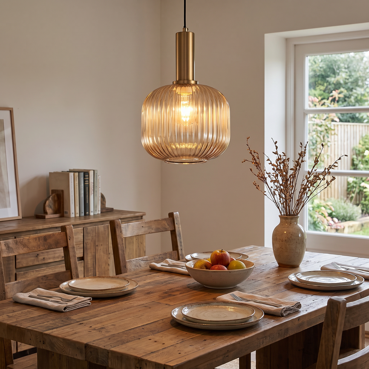 Modern Striped Glass Pendant Light