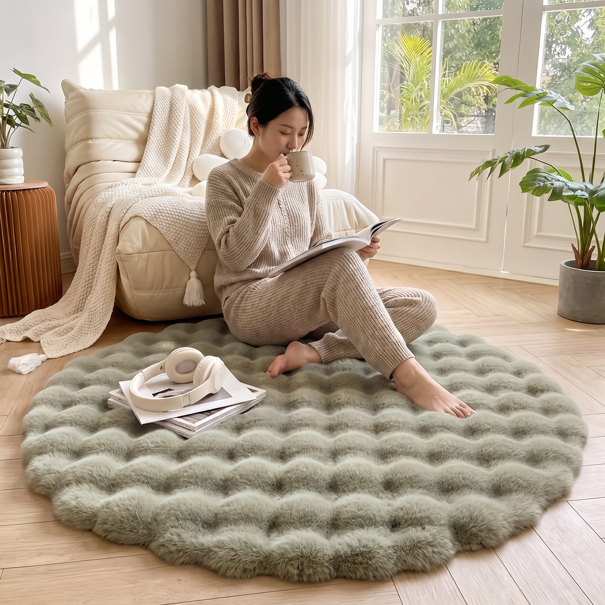 Cloud Comfort Round Bubble Rug