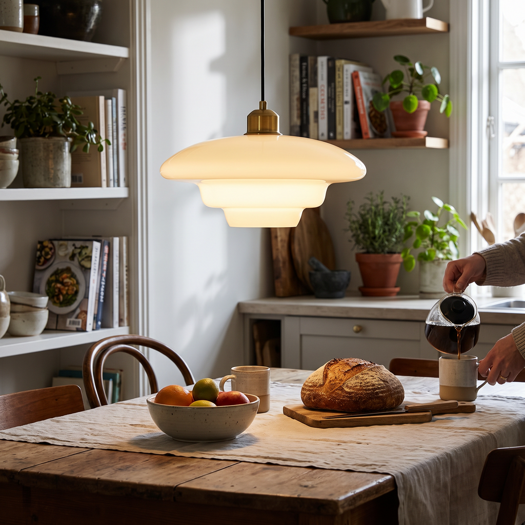 White Glass Pendant Light