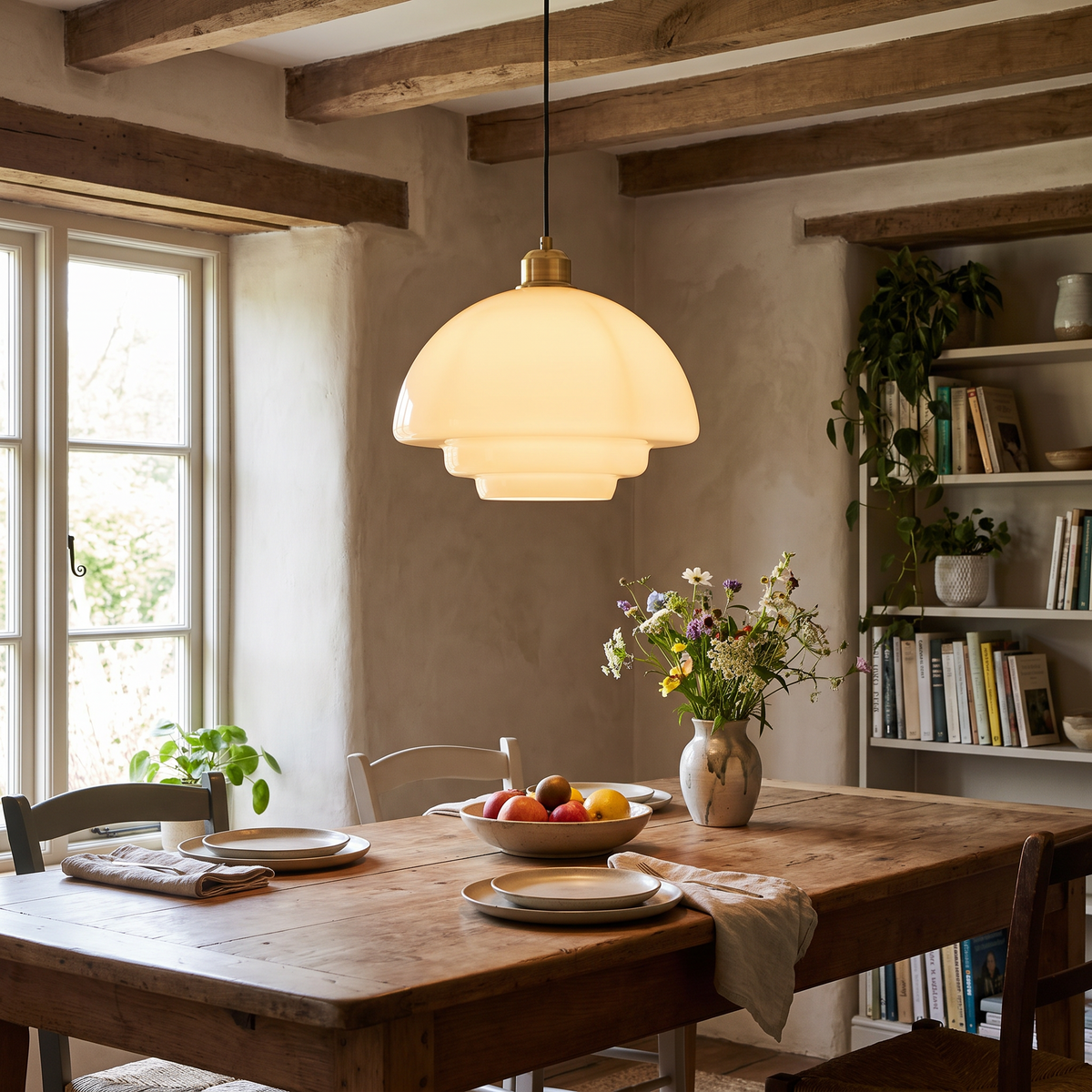 White Glass Pendant Light