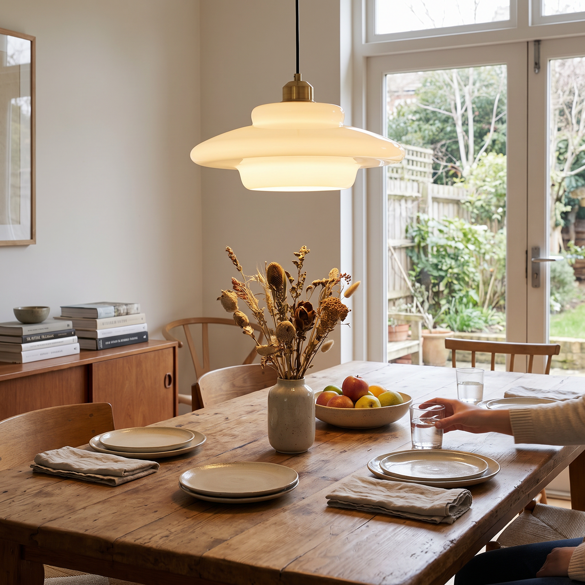 White Glass Pendant Light