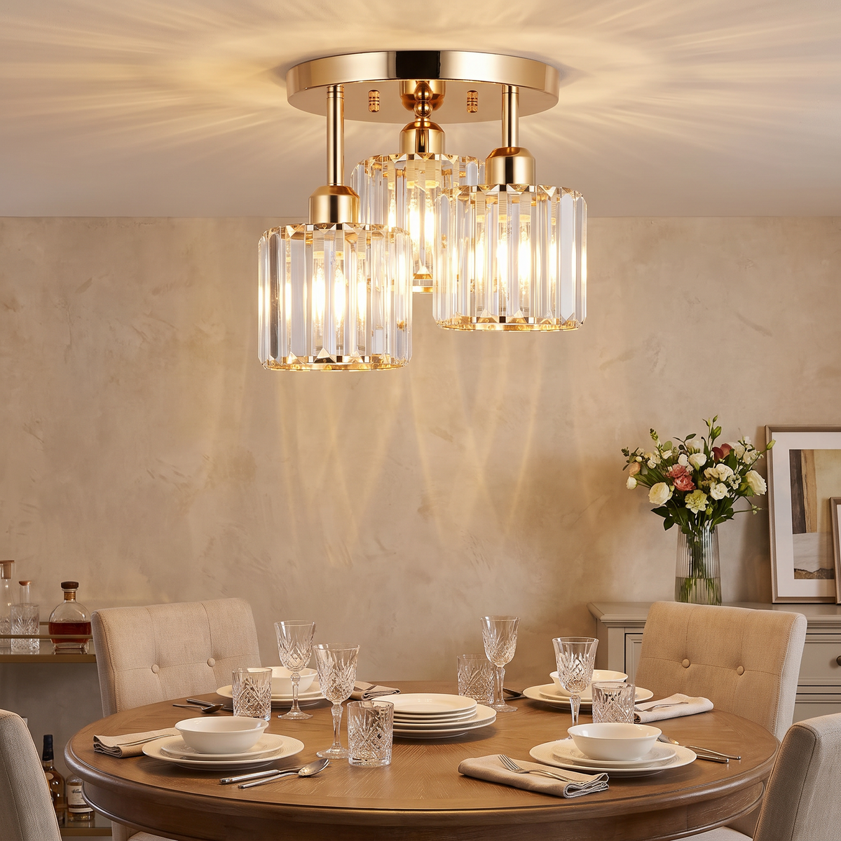 Modern Gold Luxury Crystal Ceiling Light