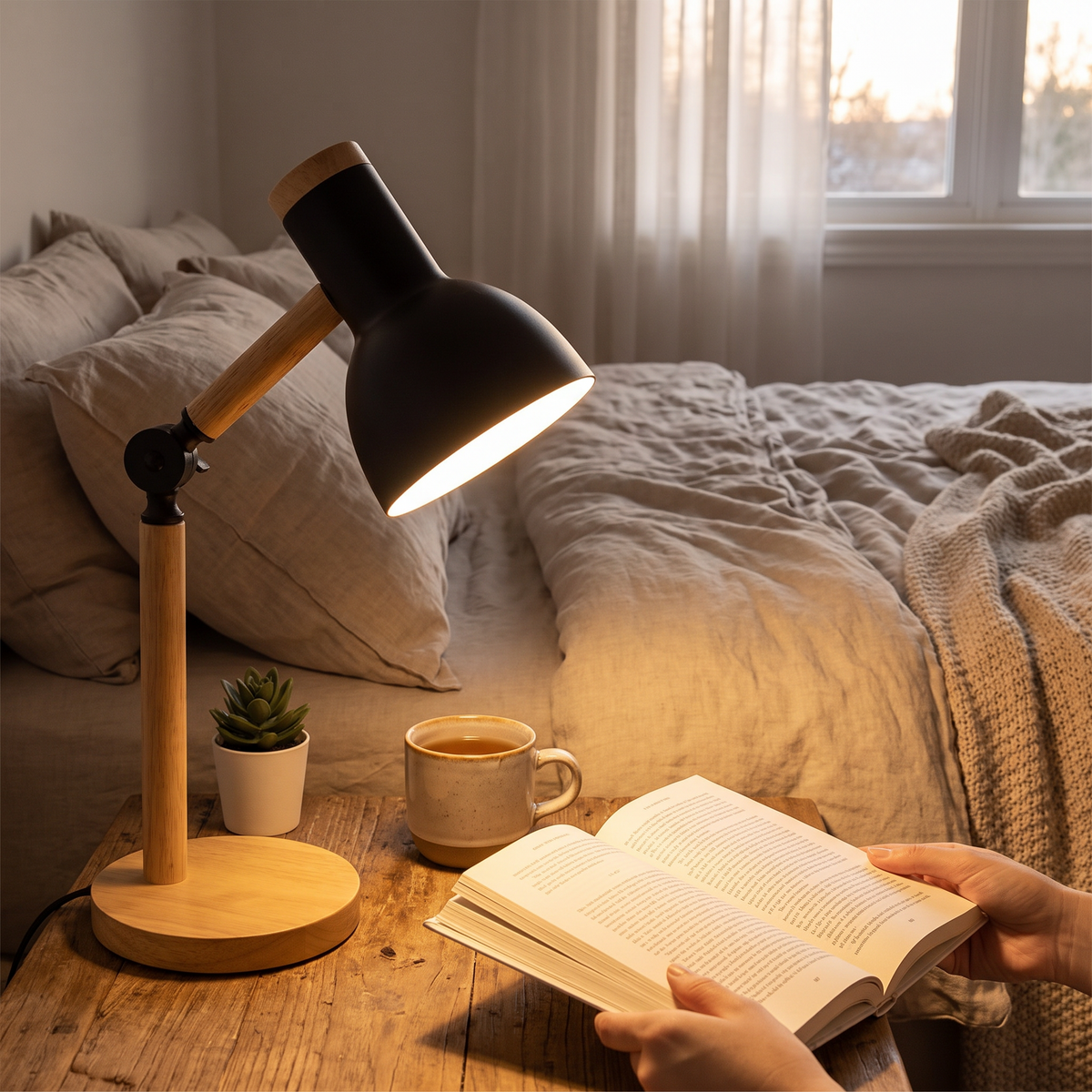 Nordic Wooden Desk Lamp