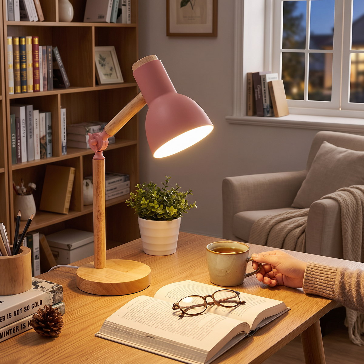 Nordic Wooden Desk Lamp