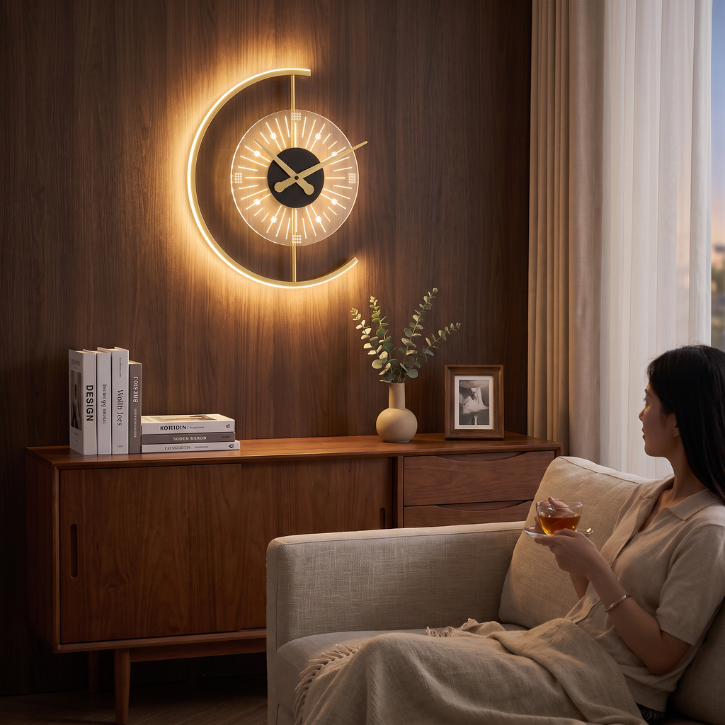 Lunaris Wall Lamp Clock