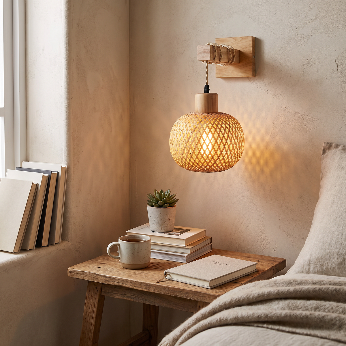Rustic Wooden Wall Sconce