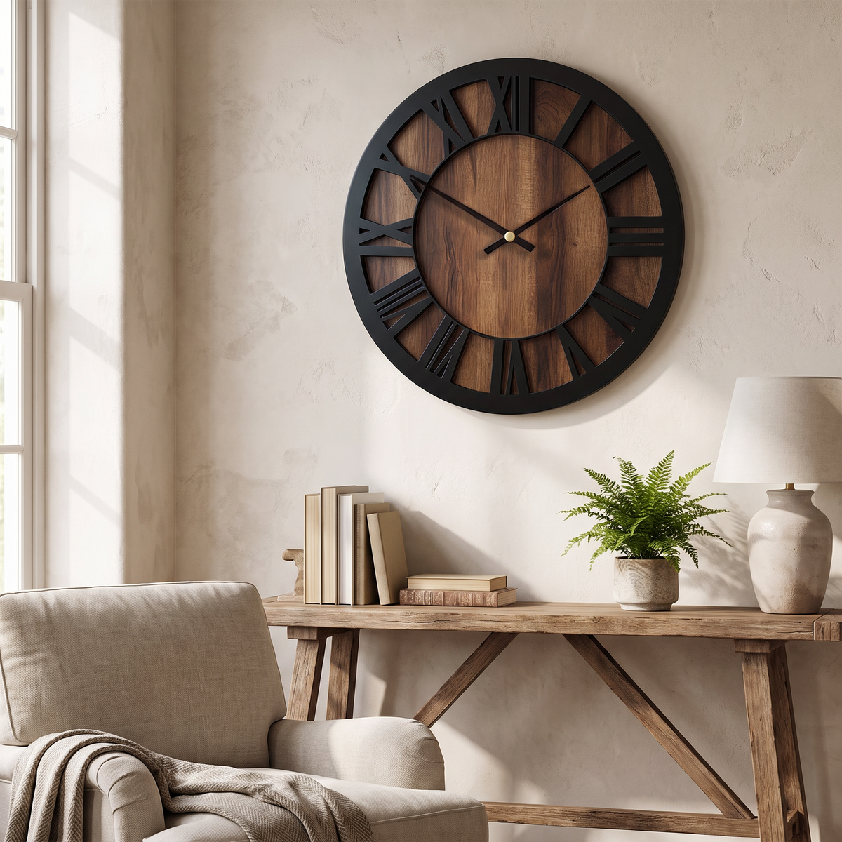 Vintage Wooden Wall Clock
