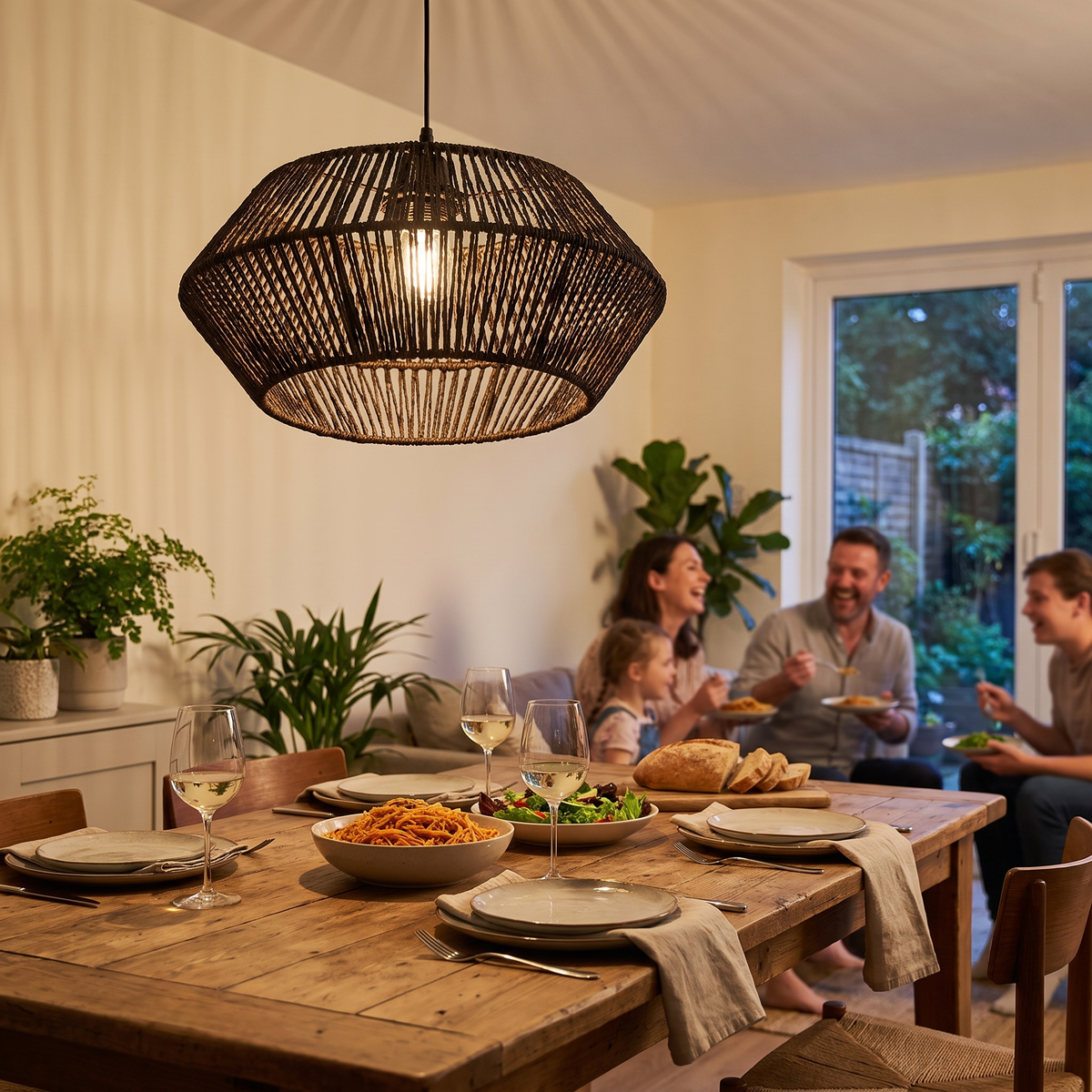 Handwoven Paper Rope Pendant Light Shade