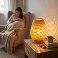 Handmade Bamboo Woven Bedside Lamp