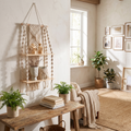 Boho Macrame Wall Shelf