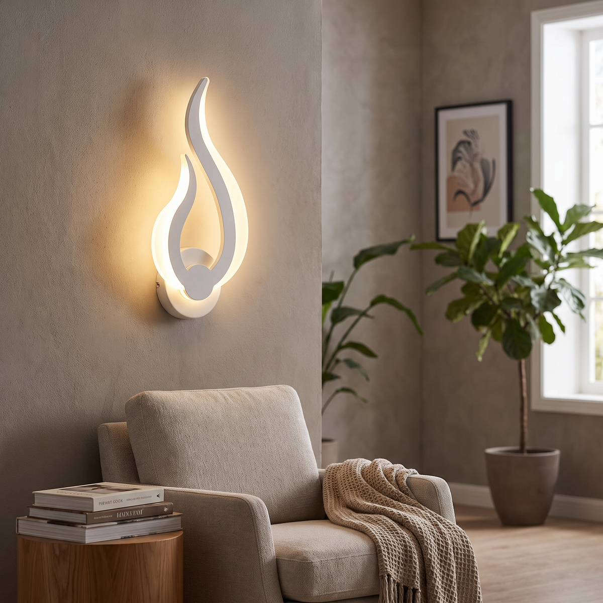 Modern Flame LED Wall Light