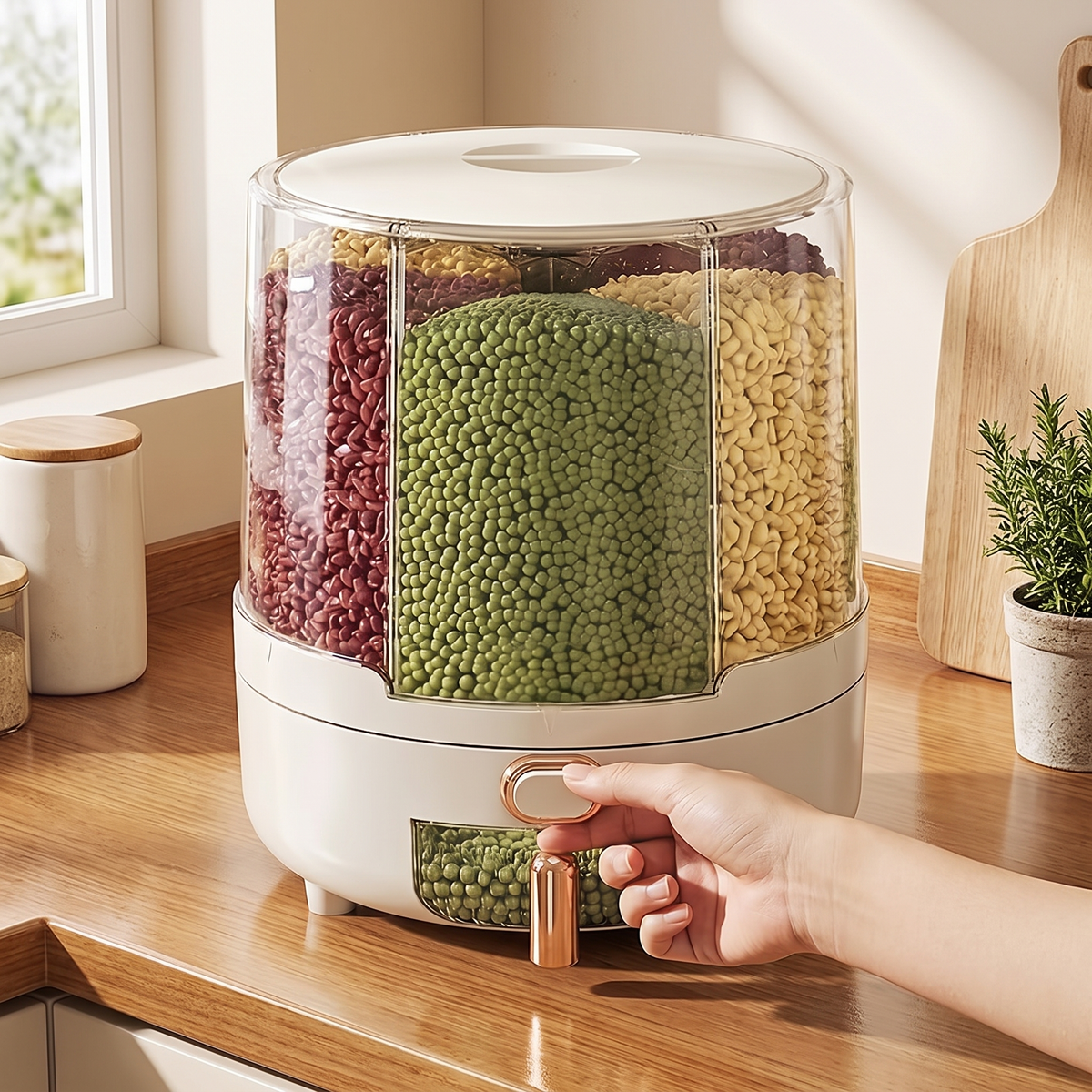 Rotating Airtight Food Storage Container