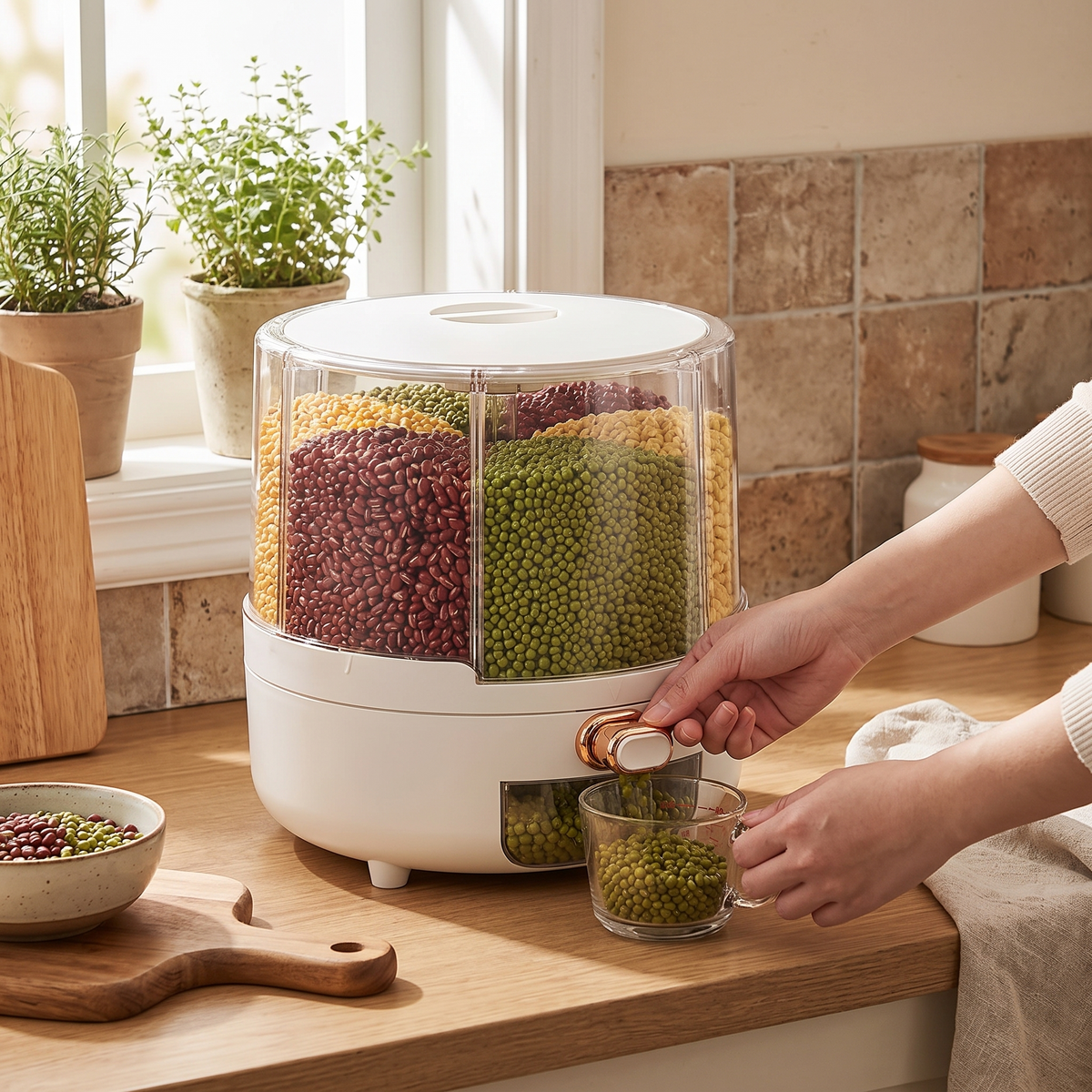 Rotating Airtight Food Storage Container
