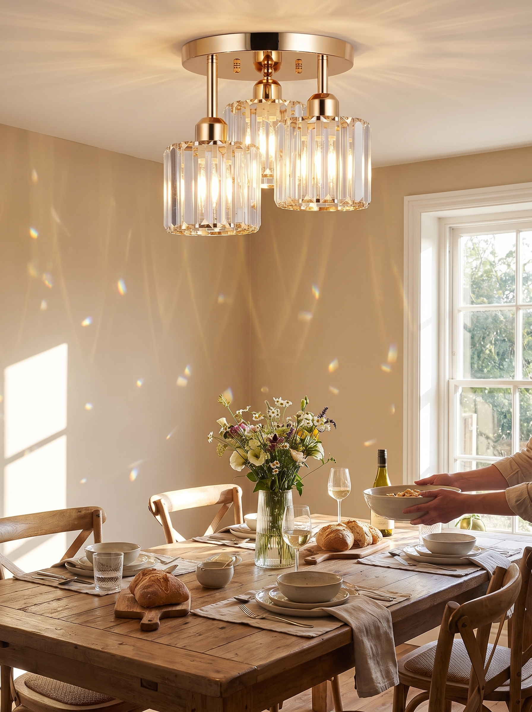 Gold Luxury Crystal Ceiling Light lifestyle image