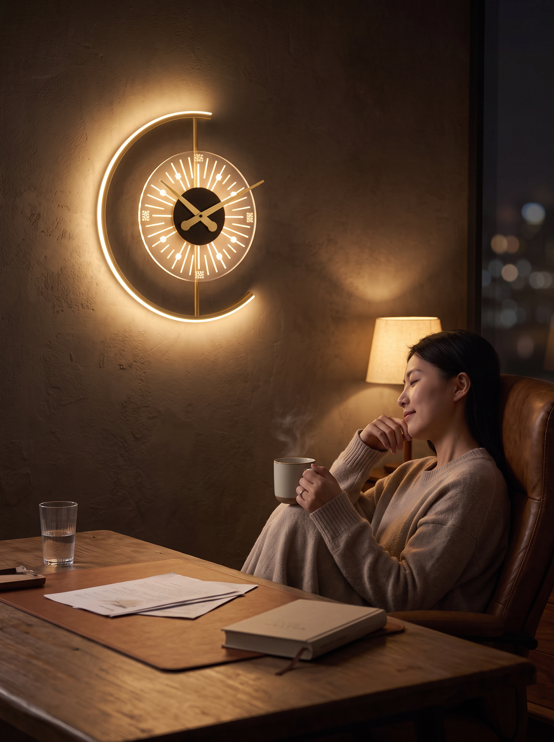 Lunaris Wall Lamp Clock lifestyle image