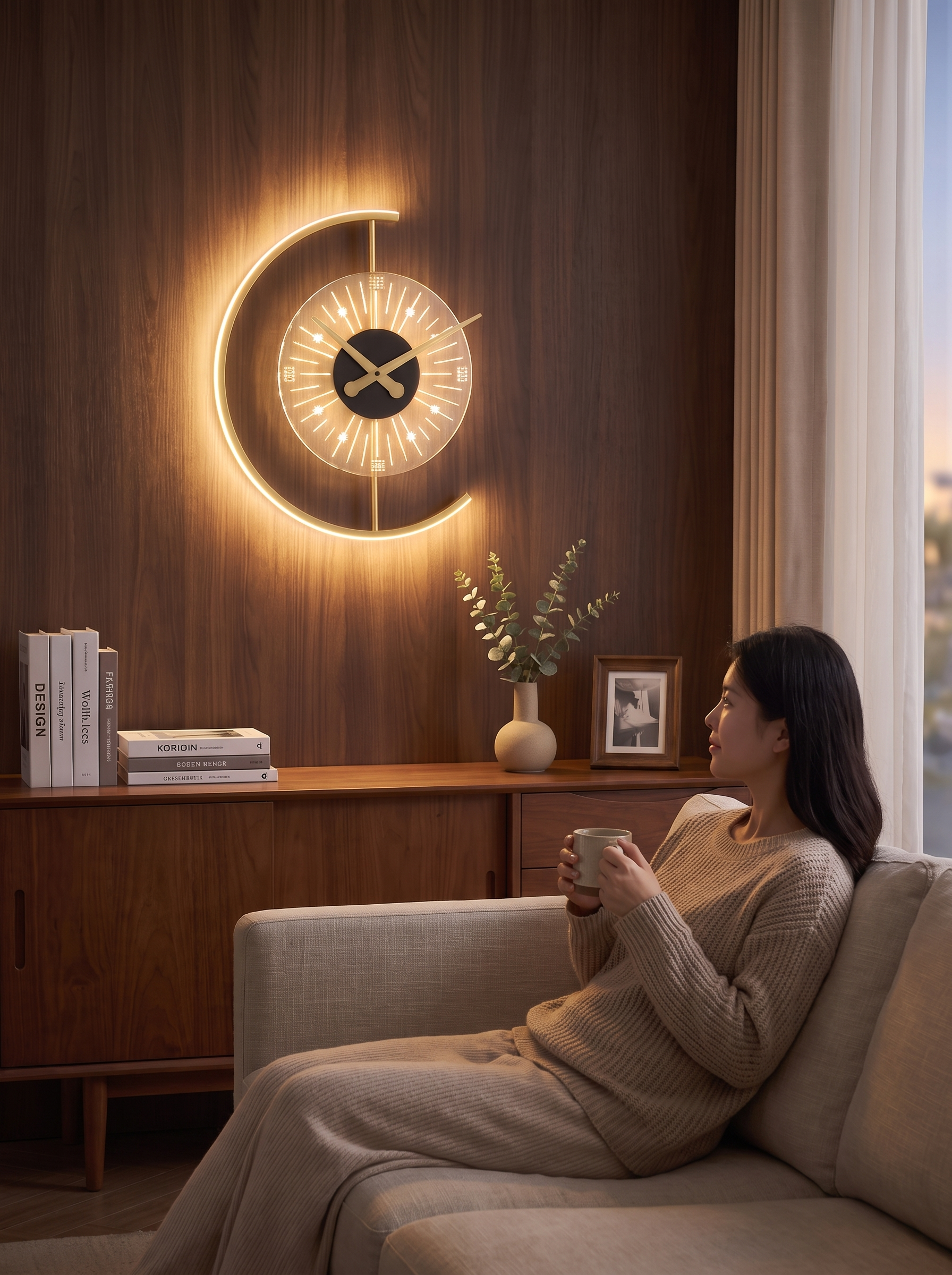 Lunaris Wall Lamp Clock lifestyle image