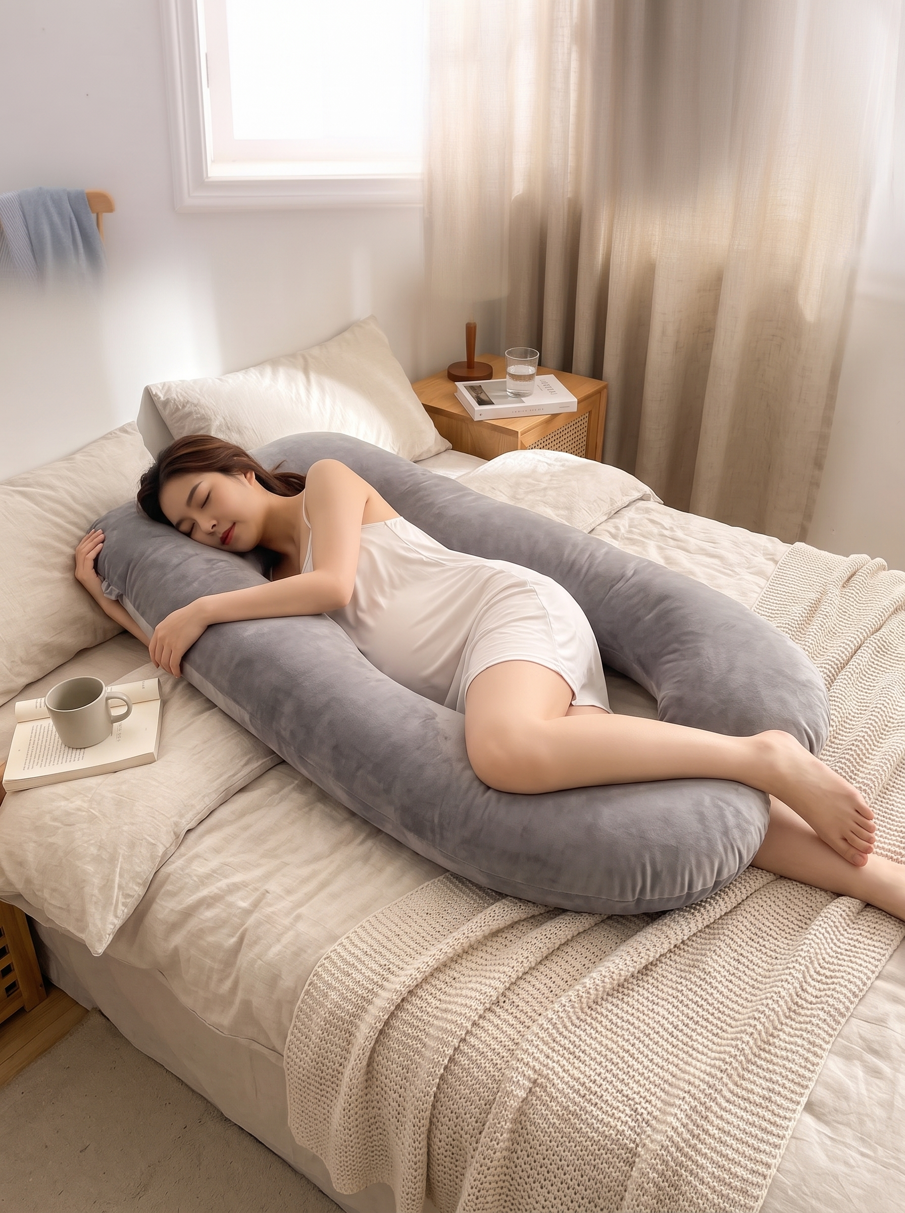 U-Shape Pregnancy Body Pillow lifestyle image