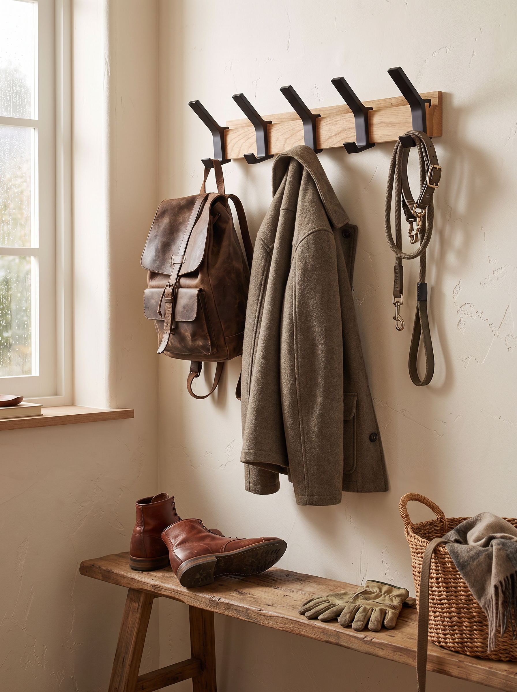 Nordic Wall-Mounted Coat Rack lifestyle image