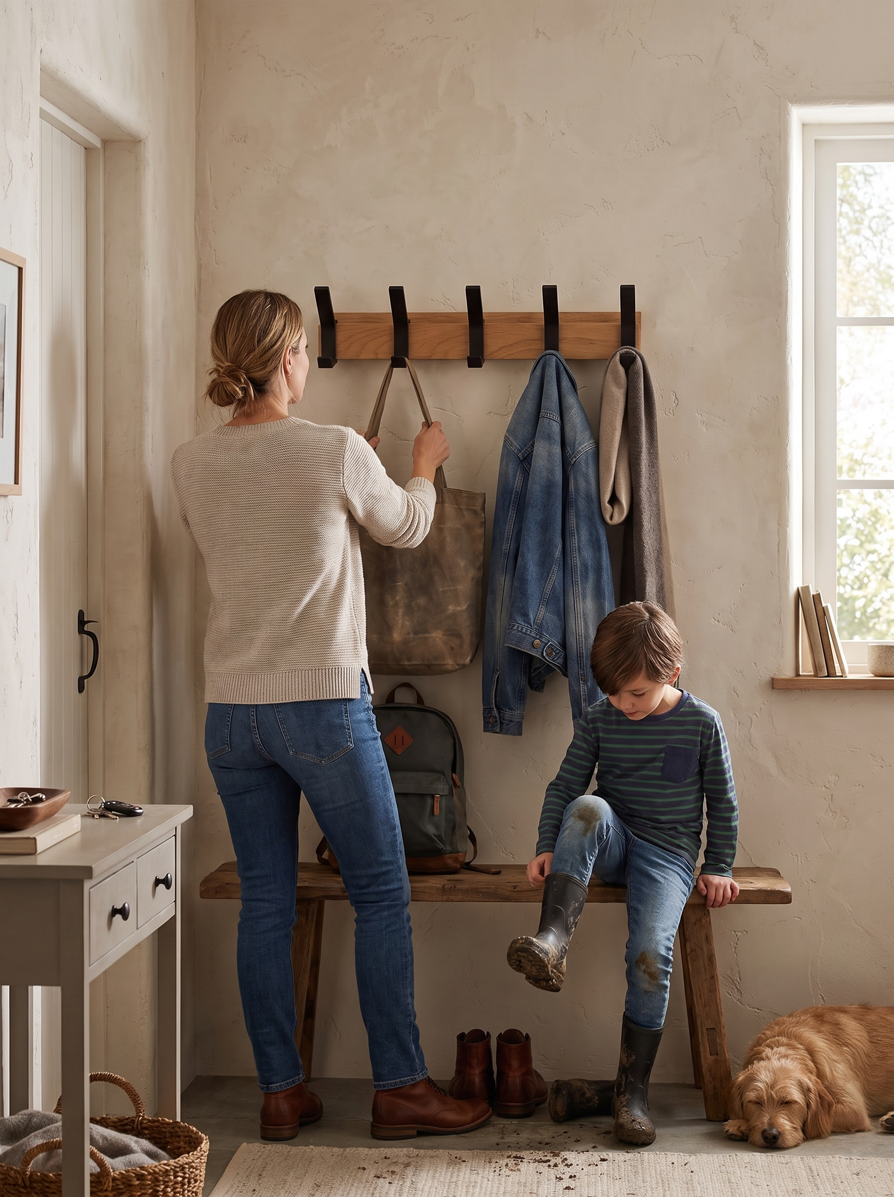 Nordic Wall-Mounted Coat Rack lifestyle image
