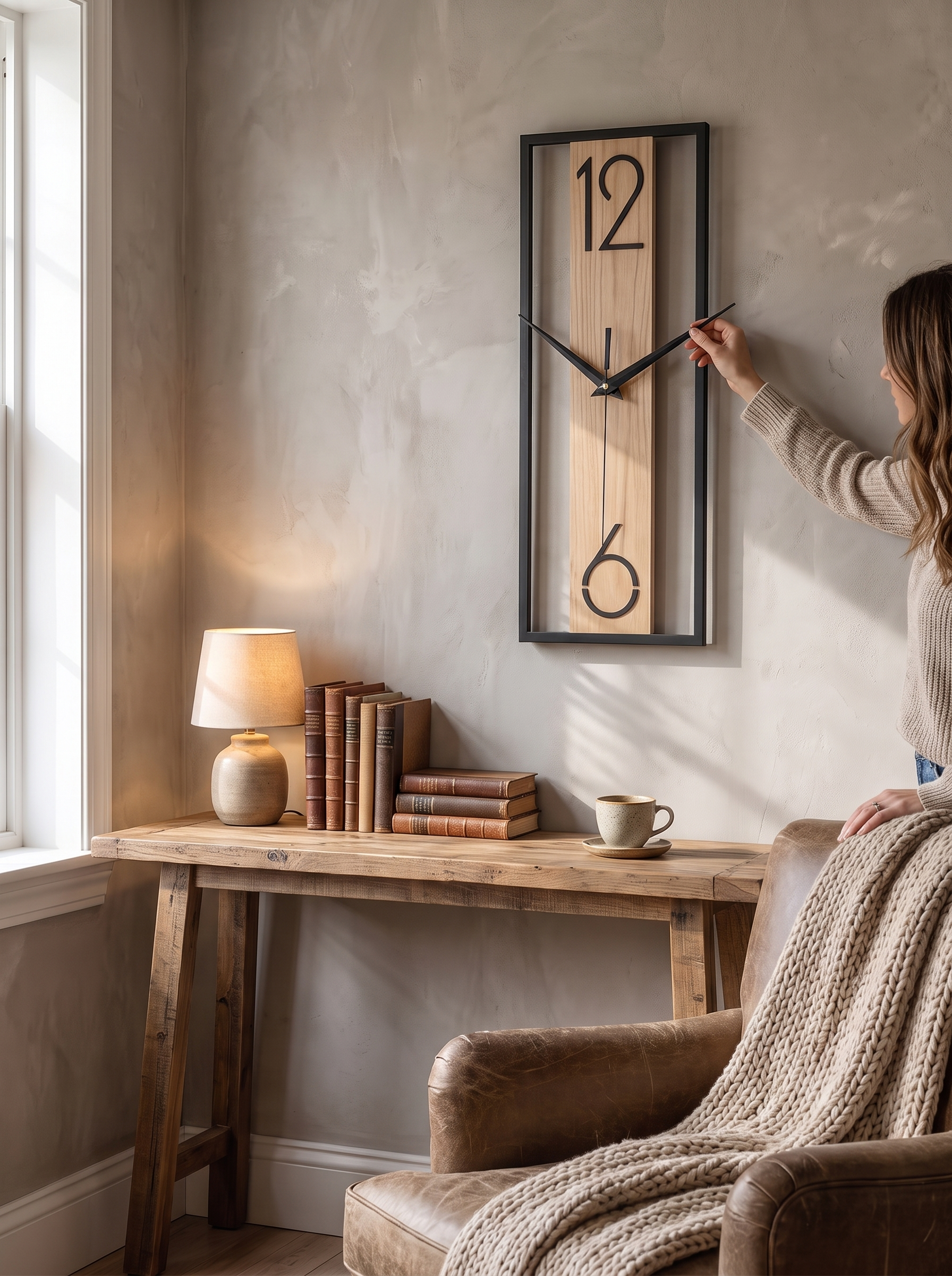 Modern Rectangular Wall Clock lifestyle image