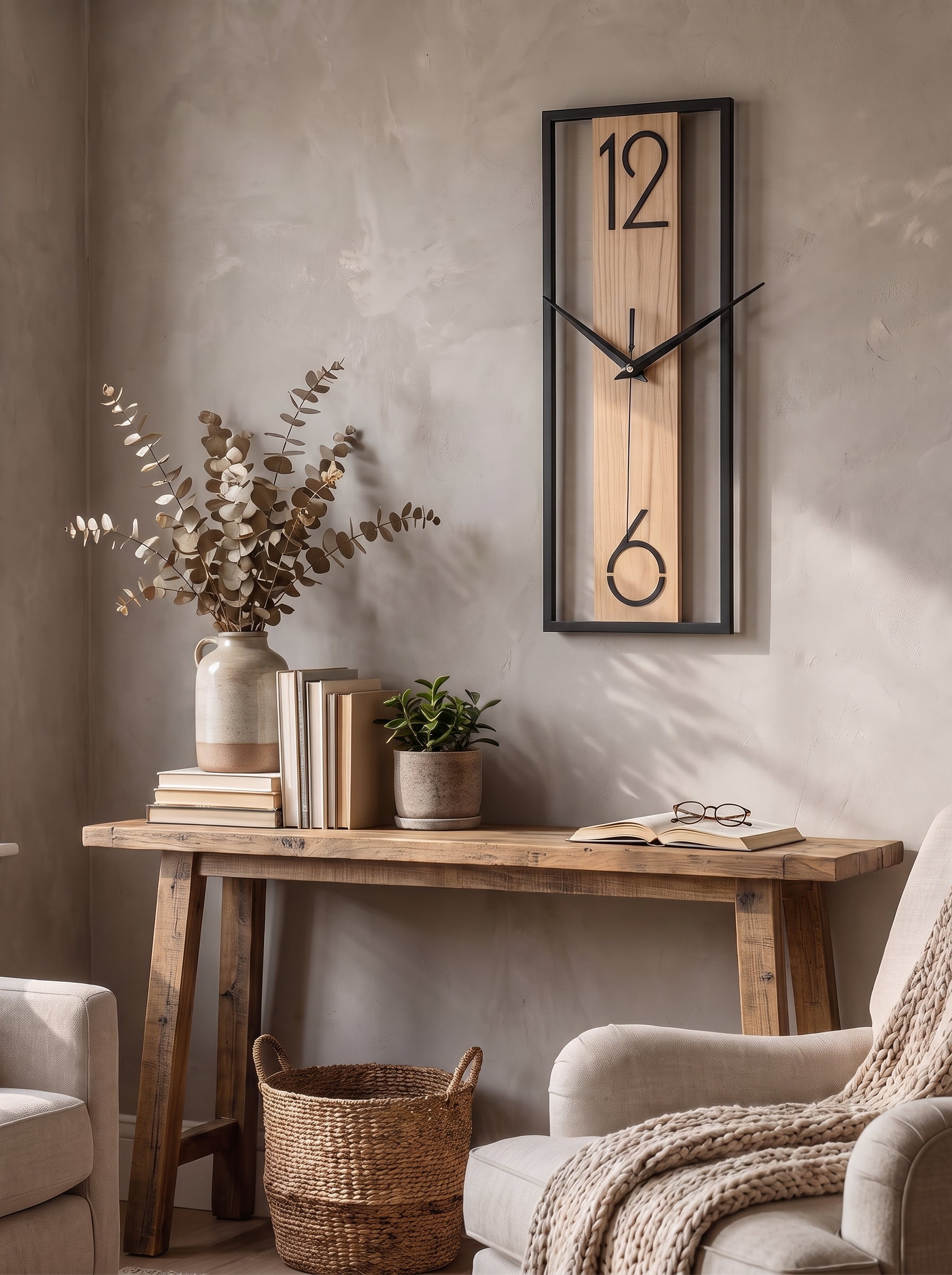 Modern Rectangular Wall Clock lifestyle image
