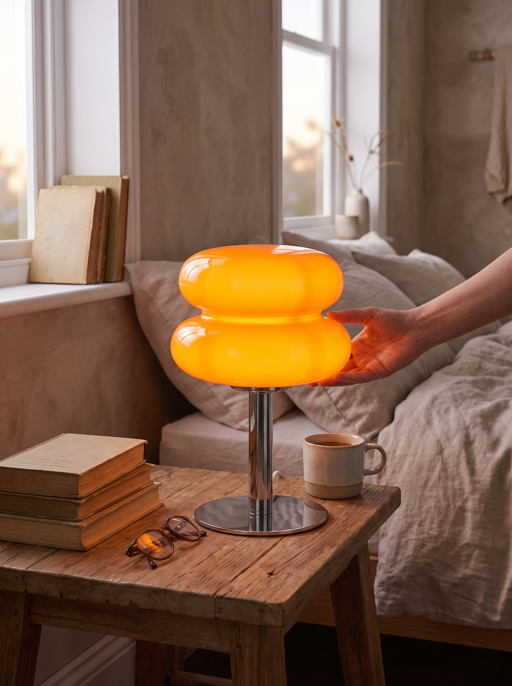 Italian Designer Glass Table Lamp lifestyle image