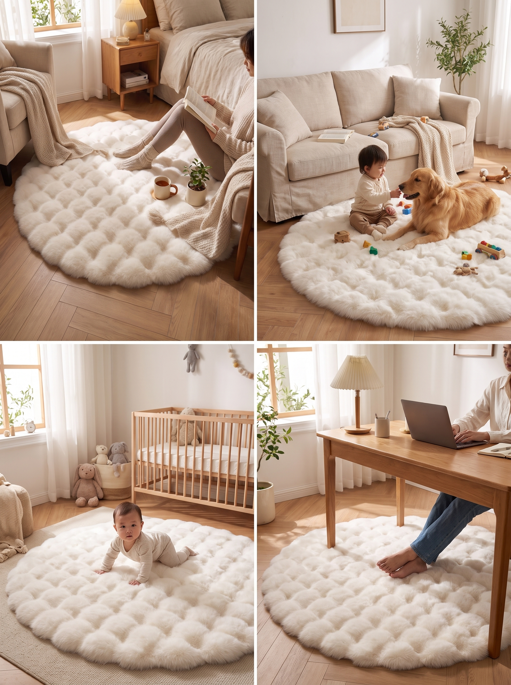 Cloud Comfort Round Bubble Rug lifestyle image