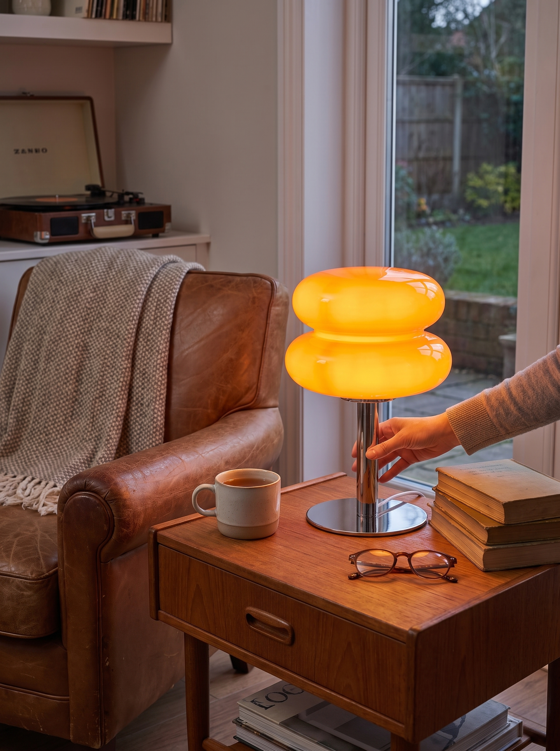 Italian Designer Glass Table Lamp lifestyle image